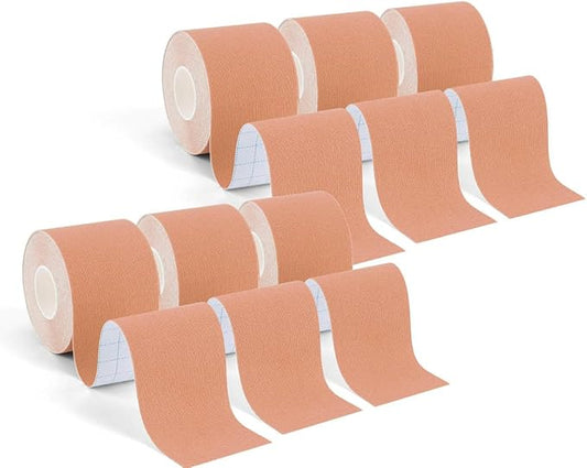 Kinesiology Tape Elastic Kinesiology Therapeutic Tape Athletic Tape Breathable Sports Uncut Tape Therapy Recovery for Knee Pain, Elbow, Shoulder Muscle and Joint Support 2 Inch x 16.5 feet