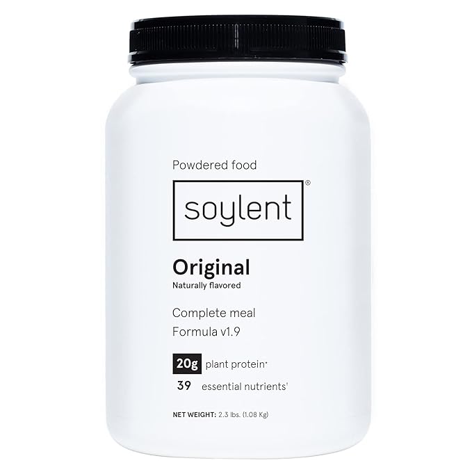 Soylent Complete Nutrition Meal Replacement Protein Powder, Original - Plant Based Vegan Protein, 39 Essential Nutrients - 36.8oz