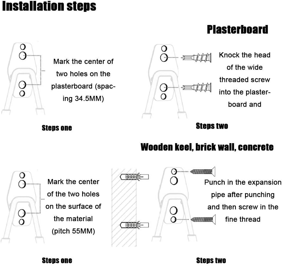 2 Pack Garage Storage Utility Hooks，Garage Garden Tool Organizer，Steel Wall Mount Hooks, Garden Small U Hooks (Black) (Gray)