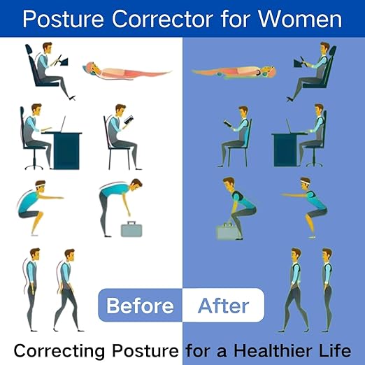 Posture Corrector for Women, Breathable Back Brace Posture Corrector, Adjustable Back Support Brace, Posture Corrector for Men, Back Straightener Posture Corrector, Relief for Neck, Shoulder Pain