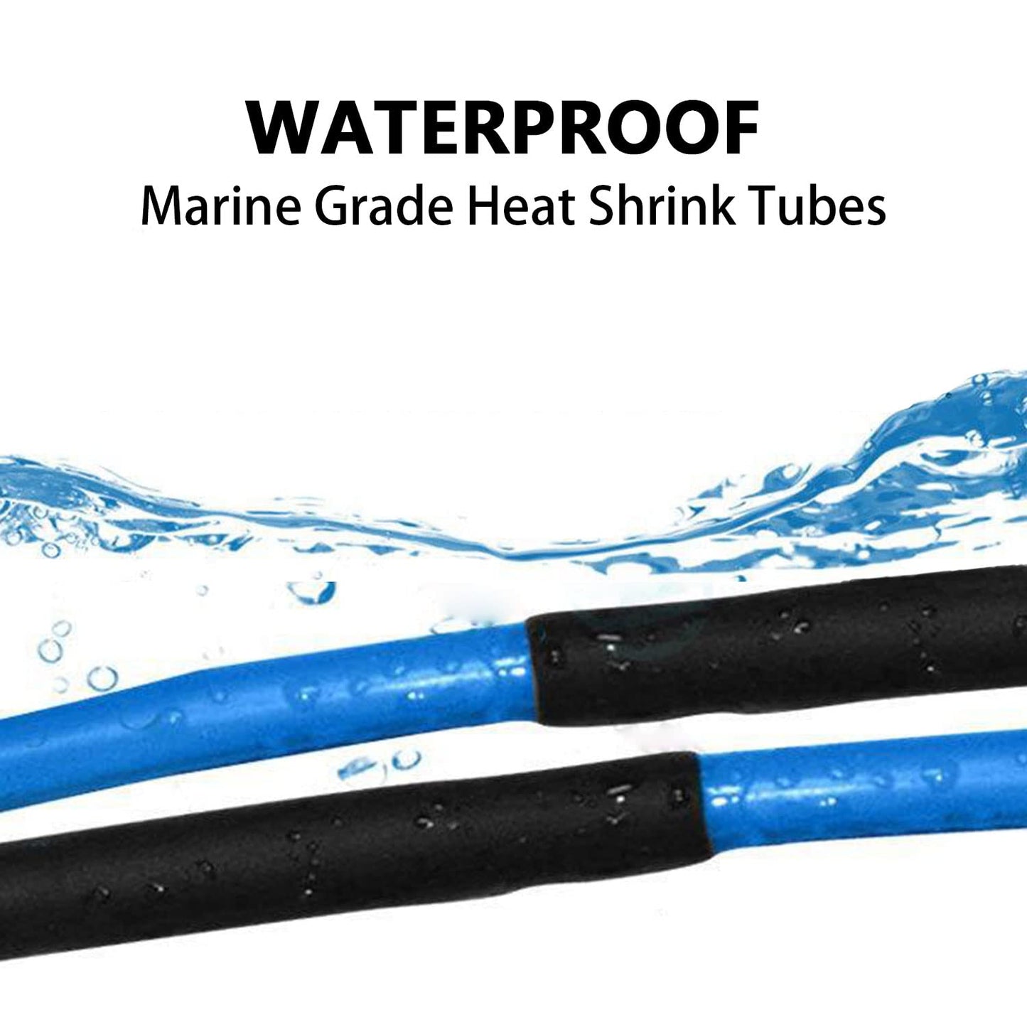 3:1 Ratio Heat Shrink Tubing Roll Adhesive Lined Industrial Marine Grade Dual Wall Heat Shrink Tube Waterproof and Sealed Black (1-1/2 inches(40 mm), 30 Feet)