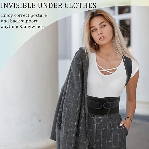 Posture Corrector for Women and Men, Back Brace Adjustable Back Straightener Support for Upper Back, Scoliosis and Hunchback Correction, Improves Posture and Pain Relief L(33"-37")