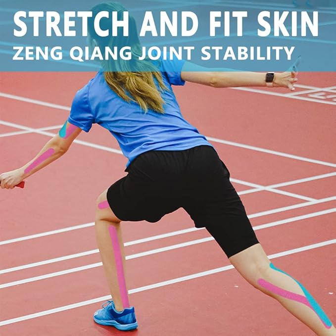 Kinesiology Tape Pro 2 Rolls, 2 Inch High Elasticity Sports Tape Therapeutic Pain Relief–Physio Tape for Muscle Recovery & Joint Support, Waterproof & Hypoallergenic & Breathable–Beige