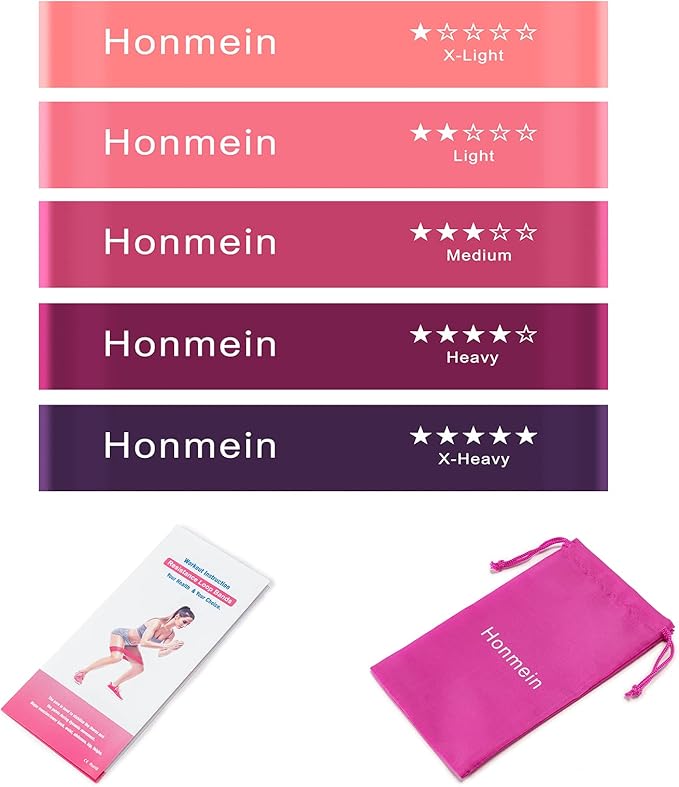 Resistance Bands for Working Out, Exercise Bands with 5 Resistance Levels Fit for Home Fitness, Strength Training, Natural Latex Resistance Band Include Instruction Guide and Carry Bag