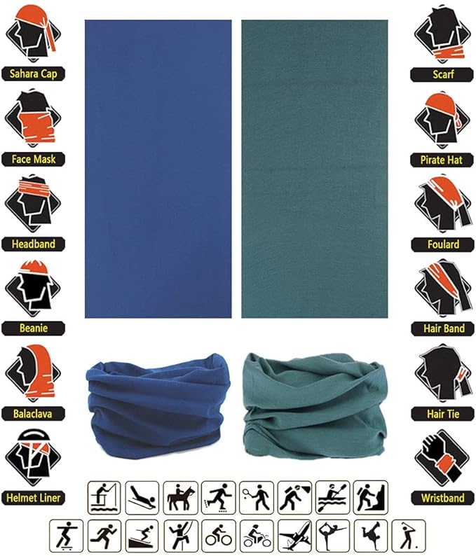 Neck Gaiter Headband Headwear Head Wrap Face Mask Magic Scarf Bandana for Men and Women