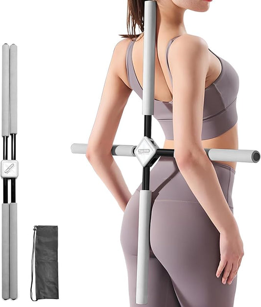 Posture Corrector Yoga Cross Stick -Yoga Stick Posture Corrector- Back Pain Relief for Men Women - Stretcher and Straightener for Upper and Lower Back -Back Straightener Posture Corrector