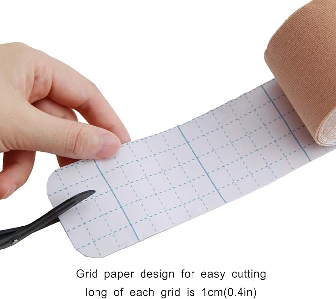 AUPCON Kinesiology Tape Elastic Kinesiology Therapeutic Athletic Tape Hypoallergenic Breathable Cotton Sports Muscle Tape Therapy Recovery Support for Knee Shoulder Ankle Elbow Shin Neck Splints