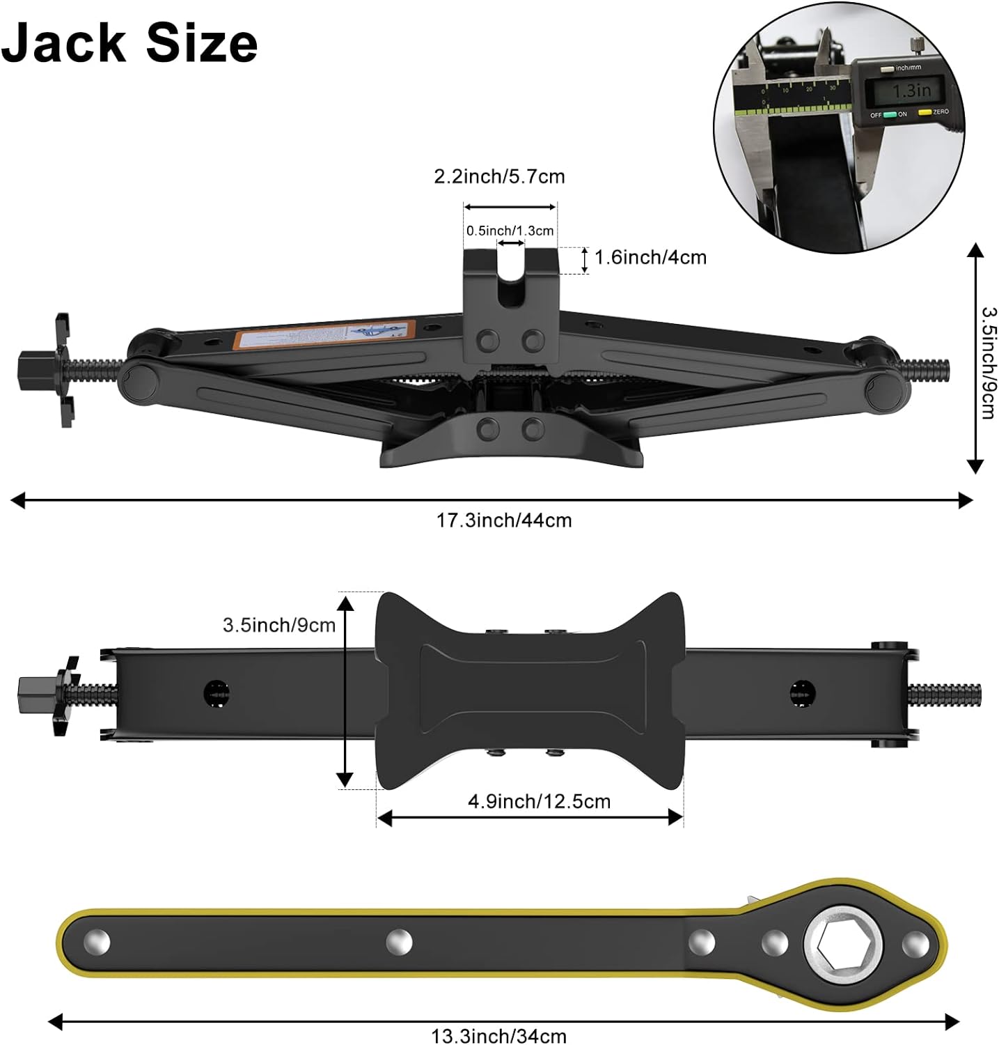 IMAYCC Scissor Lift Jack, Compact Car Jack Kit for Auto SUV, RV, MPV with Smart Ratchet Design, Heavy Duty Tire Changing Kit Lifting 2 Ton (4409 lbs) Tire Jack.