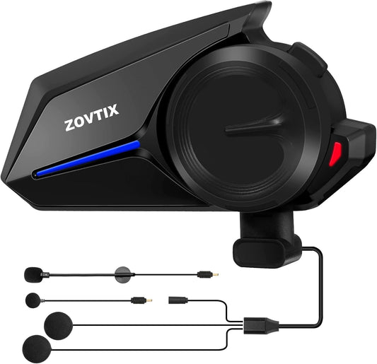 Motorcycle Helmet Headsets, 2 Riders 500M Helmet Communication System S2 Motorcycle Intercom Headset with DSP&CVC Noise Cancellation/HiFi Sound/IP67 Waterproof/Wake up Siri - Single Pack