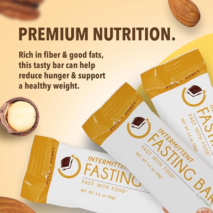 Prolon Fast Bars | Keto, Gluten Free, Dairy Free, Plant Based Protein, Intermittent Fasting Bars | Developed to Not Break Your Fast | Nuts & Honey, 24 Ct