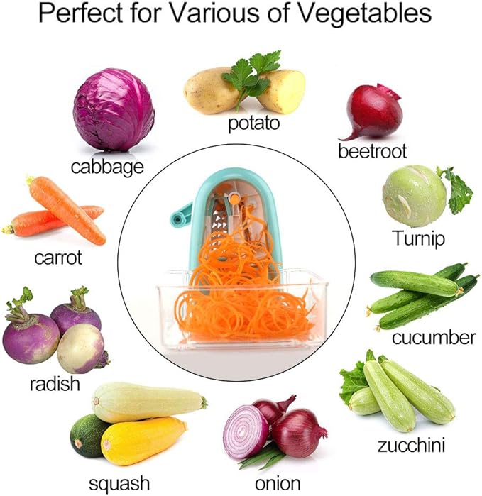 Ourokhome Zucchini Noodle Maker Spaghetti Spiralizer - 5 Blades Vegetable Slicer for Veggie Noodles and Curly Chips