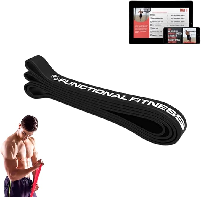 Functional Fitness Pull Up Assist Resistance Bands | Heavy Duty Exercise Bands for Powerlifting, Mobility, and Stretching | Travel Friendly Resistance Bands for Workout
