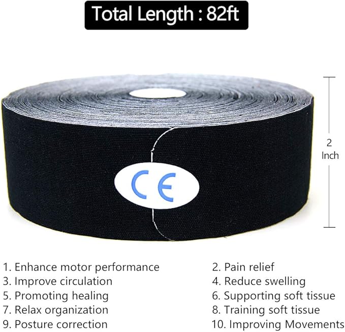 AUPCON Kinesiology Tape Elastic Tape Hypoallergenic Breathable Cotton Sports Muscle Tape Adhesive Tapes for Medical Purposes