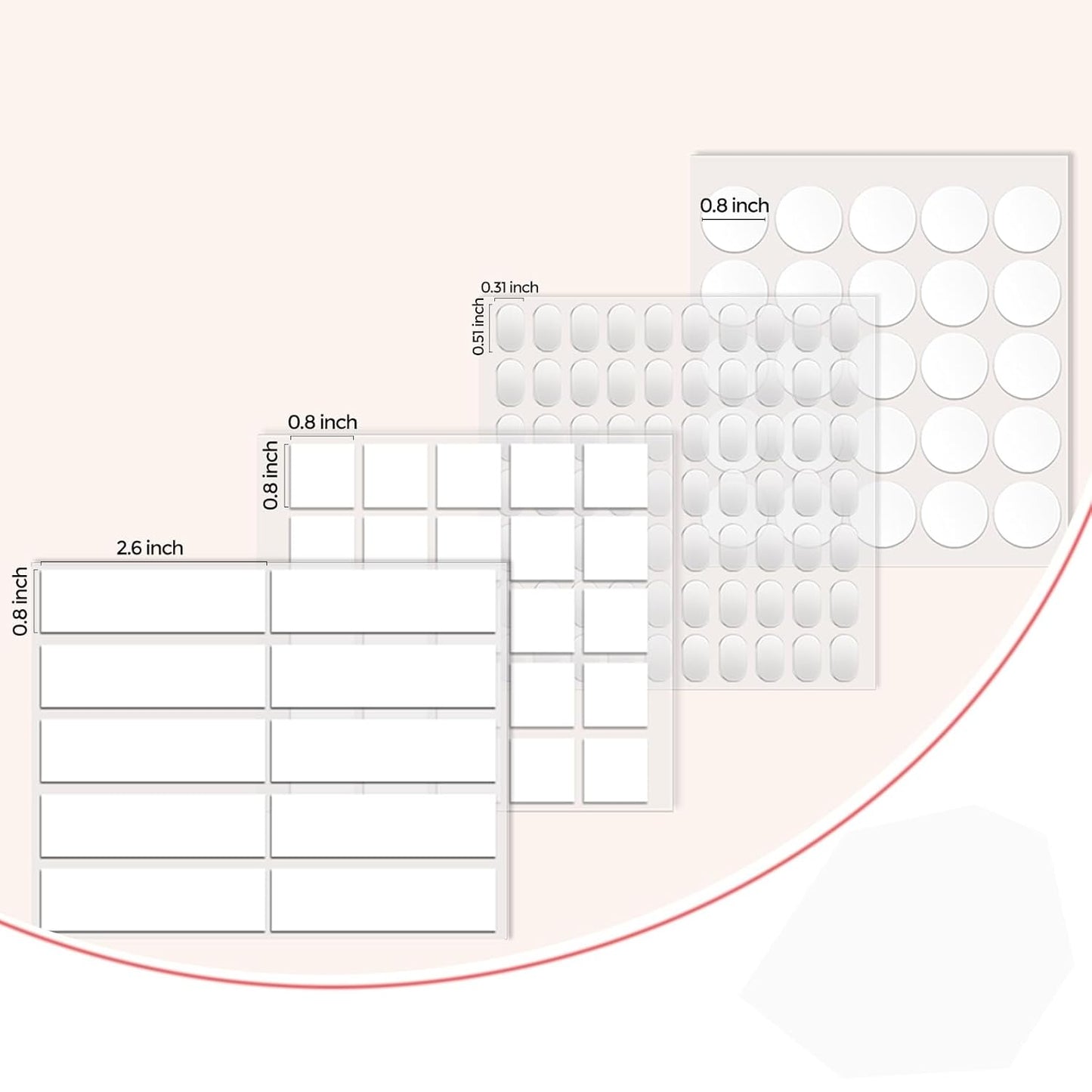 360pcs Nano Double Sided Tape for Wall 0.8" Sticky Dots Mounting Putty Two Sided Adhesive Museum Putty Multi-Shape Sticky Tack No Traces - Crafts Poster Decoration Picture Hanging Crafting Party