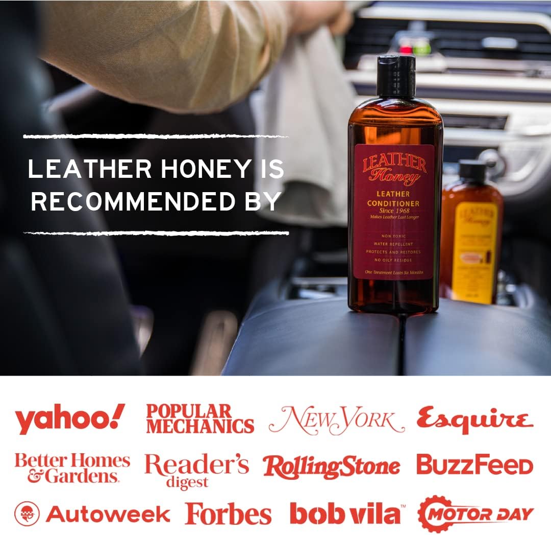 Leather Honey Cleaner and Conditioner Bundle with 16oz Spray Cleaner with UV Protectant and 8oz Conditioner