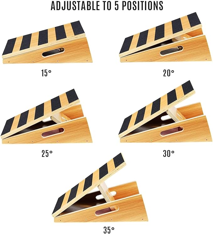 Yes4All Professional Incline Board, Slant Board Calf Stretching, Squat Wedge and Anti-Slip Surface, Portable Side Handle