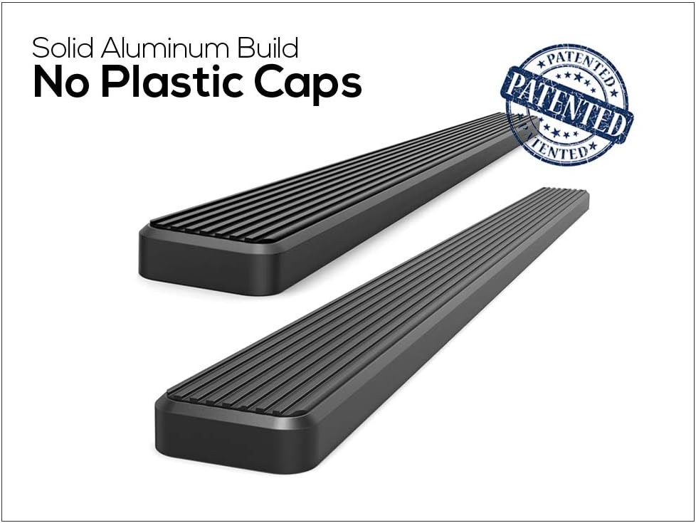 APS Running Boards 5-inch Black Compatible with Ford F150 2015-2025 Regular Cab & F-250 F-350 Super Duty 2017-2025 Stainless Steel (Nerf Bars Side Steps Side Bars)