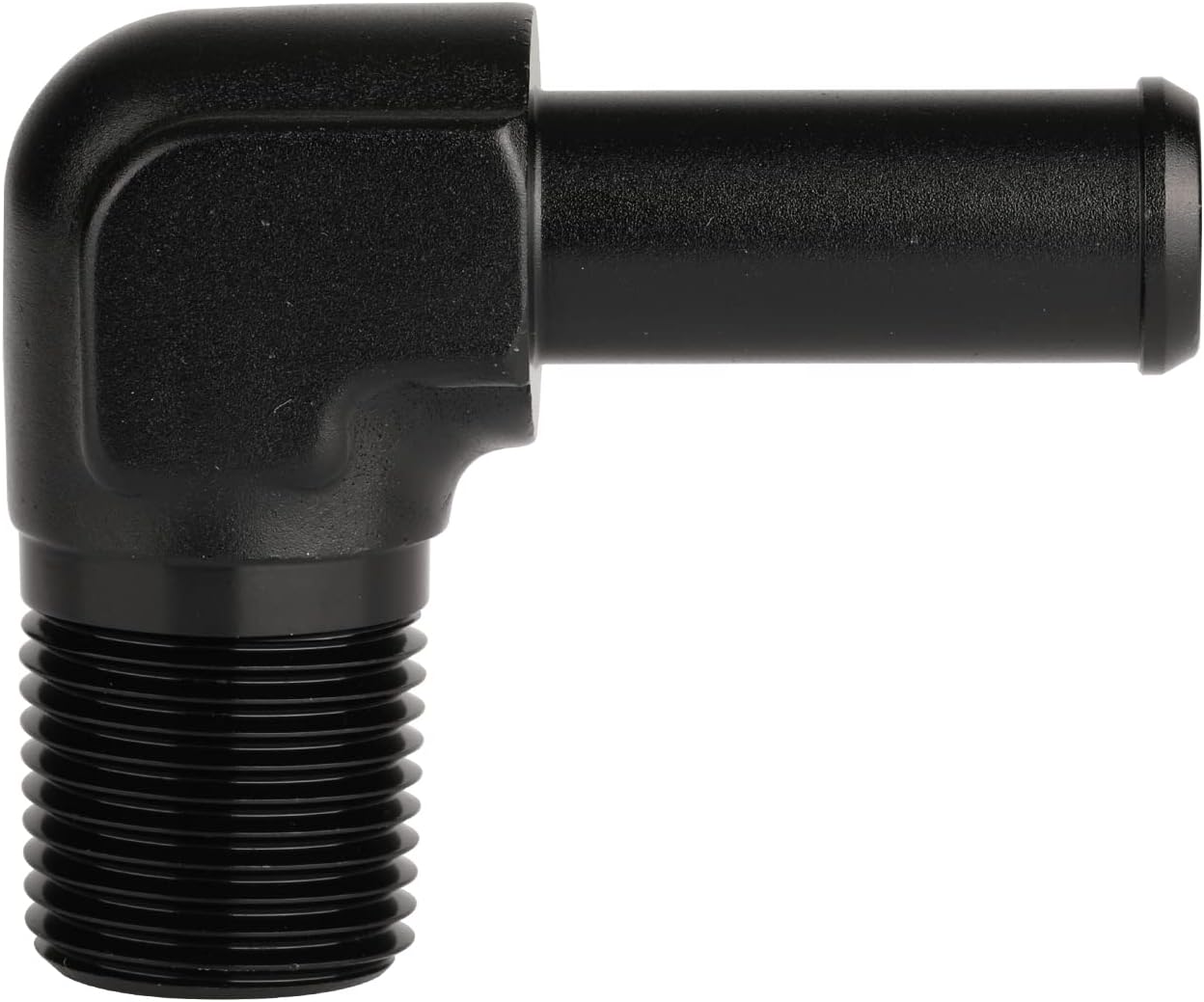 3/8 NPT Male to 1/2" Hose Barb Fitting Adapter 90 Degree Elbow Aluminum Black