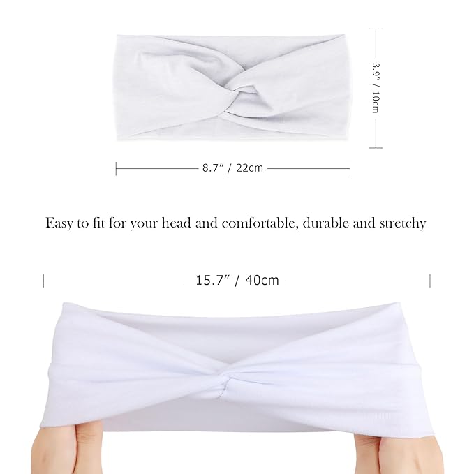 DRESHOW Headbands for Women Girls Vintage Headband Knotted Headwraps Criss Cross Hair Bands Accessories