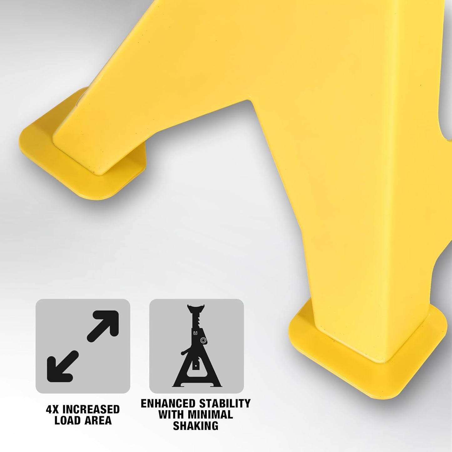 YELLOW JACKET 2 Ton Jack Stands with Double Locking and Large Foot Base for Lifting Car, Heavy Duty Steel, 4,400 lb Capacity, Yellow, 1 Pair