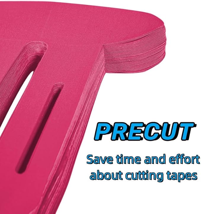 IEADEN Precut Kinesiology Tape for Knees, 10 Pcs - Knee Support & Stability, Knee Pain Relief Athletic Tape - Waterproof & Elastic, Breathable Hypoallergenic Latex-Free Tape, Pink