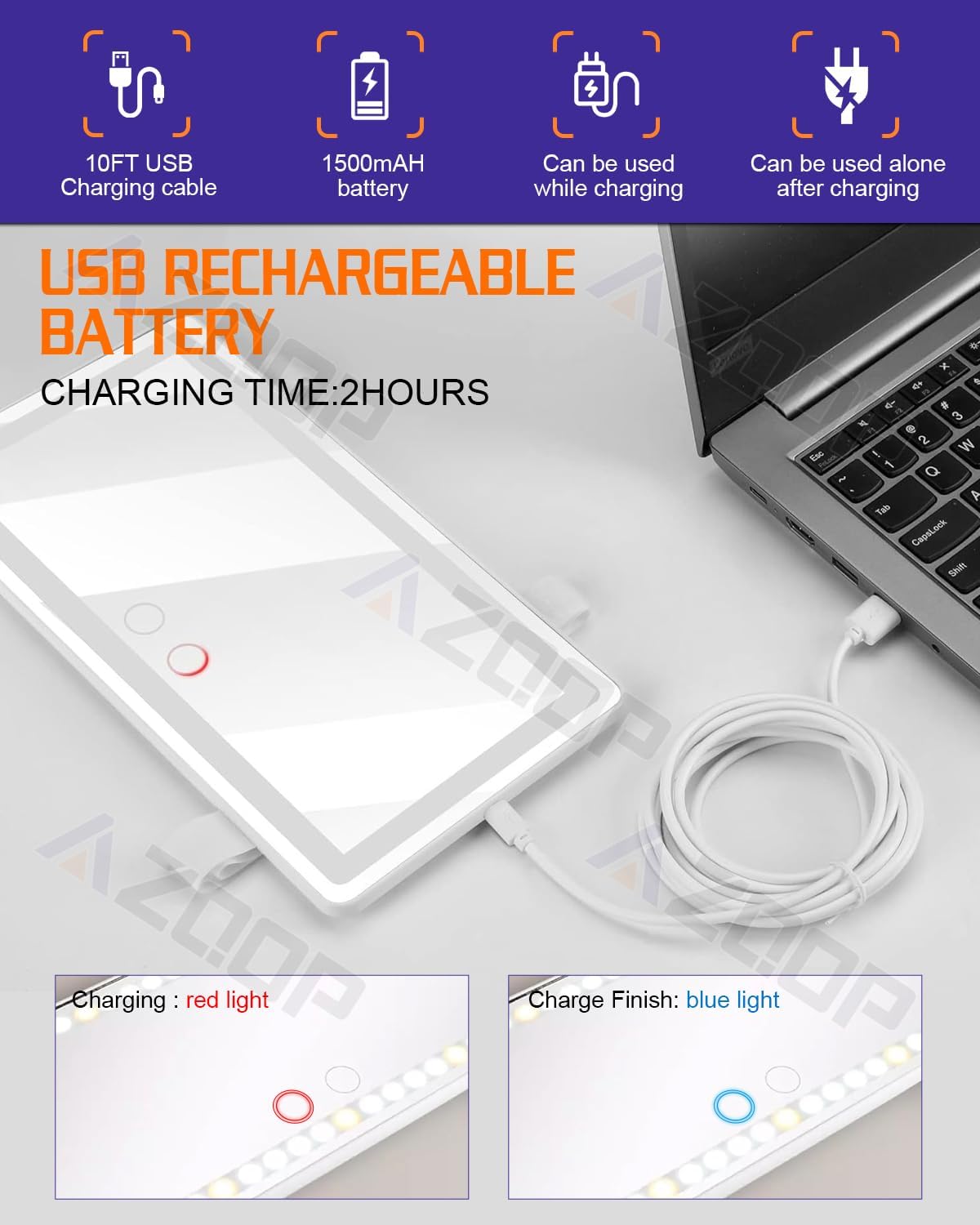 Car Sun Visor Vanity Mirror Compatible for Tesla Model 3 Y S X, Makeup Mirror with 3 Light Modes, Dimmable Touch Screen, Rectangular White, Car Vanity Mirror with Lights