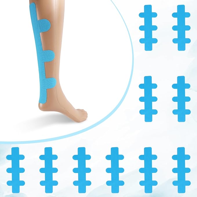 10pcs Precut Tape for Achilles Tendon, Breathable Latex-Free Athletic Tape, Elastic Sports Tape Strips, Patch Provides Stability for Achilles and Muscle Support