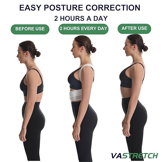 Posture Corrector for Women,Upper Back Pain Support,Slim & Adjustable Shoulder Brace - Back Brace for Back Pain Relief,Chest Pain Relief,White,Small