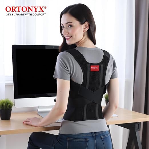 ORTONYX Comfort Back Brace Posture Corrector for Women and Men, Shoulder Clavicle Thoracic Support/L