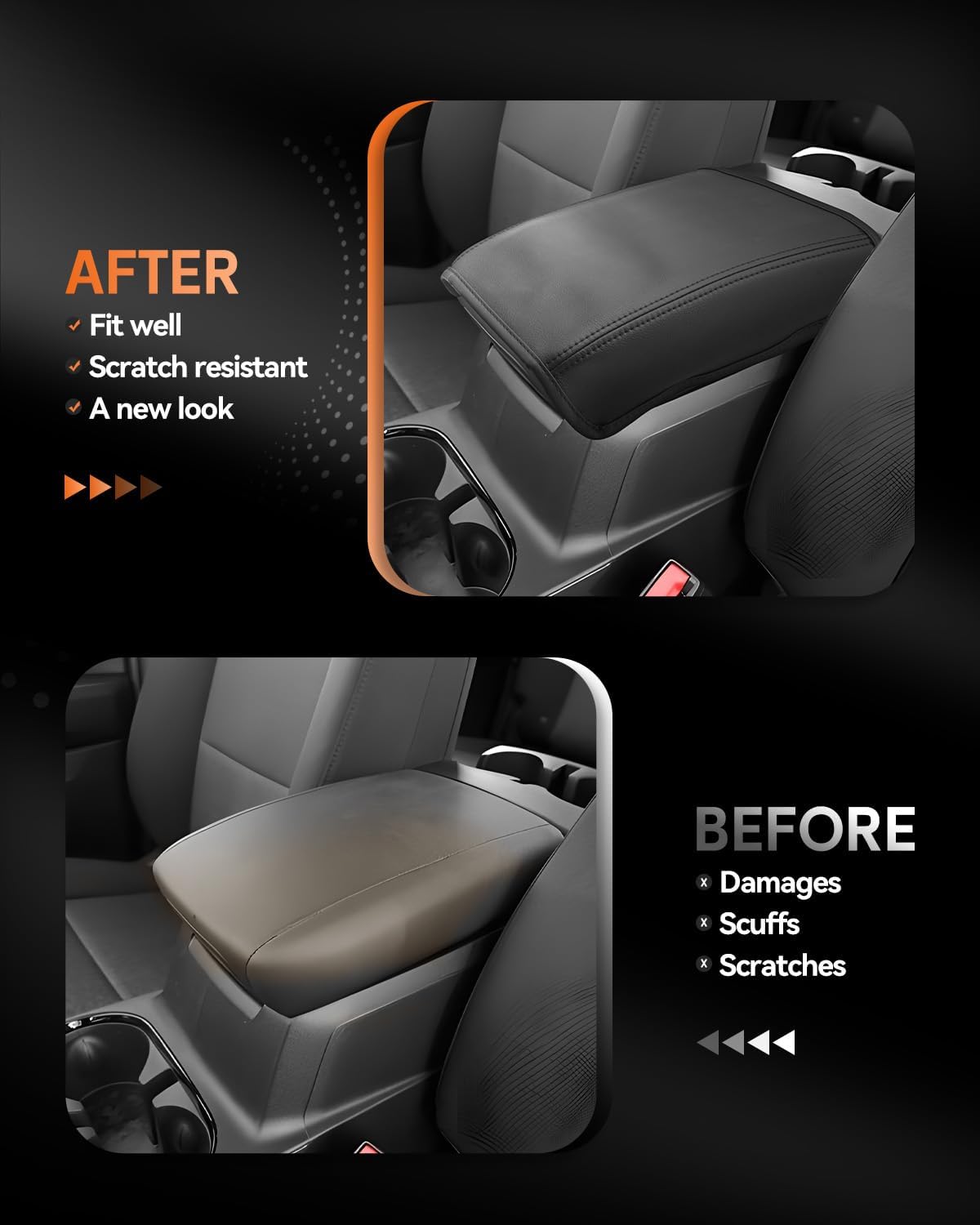 CDEFG for 2023-2025 GMC Canyon Center Console Cover Armrest Box Cover for Canyon (Elevation, AT4, Denali) 2023 2024 2025 Accessories Console Arm Rest Protector