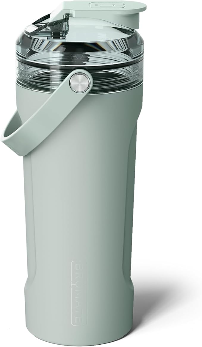 BrMate MultiShaker Blender Bottle | 100% Leakproof Insulated Stainless Steel Shaker | Protein & Pre Workout Bottle for the Gym | 26oz (Sage)