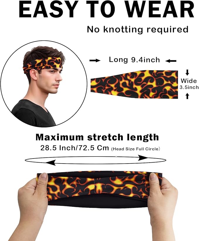 Headbands for Men & Women, Sweat Headband Non-Slip Sweatband Sports Running Cycling Yoga Basketball Workout Football Training