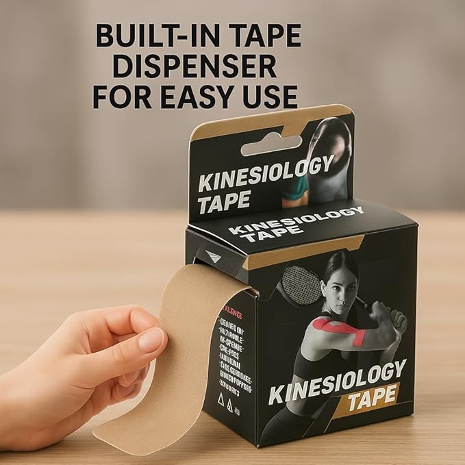 Kinesiology Tape Knees Pre-Cut 20 Inch, Muscle Tape, Athletic Tape for Injuries, Waterproof Roll, Sports Tape for Pain Relief, Physical Therapy Kinetic Tape for Knee, Shoulder, Back, Ankle, Foot
