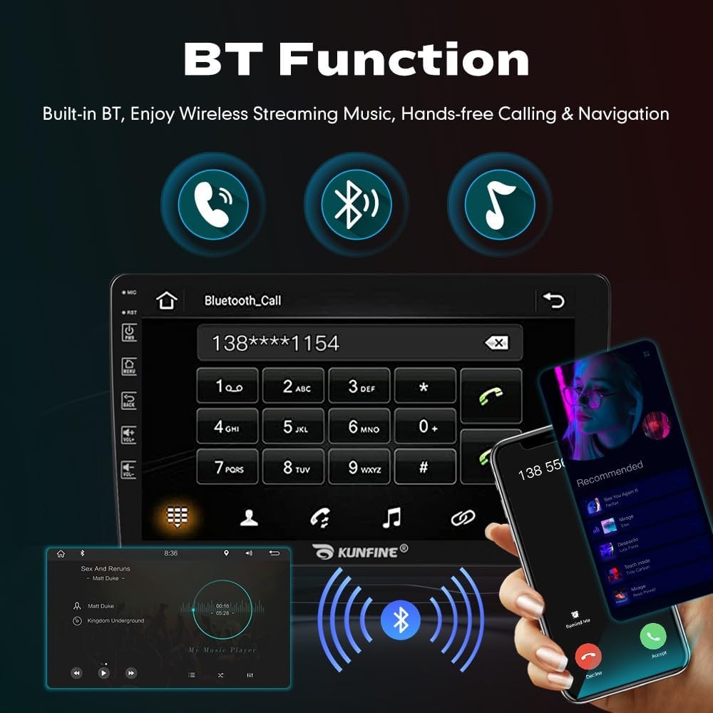 Kunfine Car Android Navigation Stereo GPS Radio Reverse Camera Display 9" IPS Touchscreen Headunit Tablet Pad Media Player for Peugeot 301 2013-2022, if Applicable Quad Core 1G+16G Silver