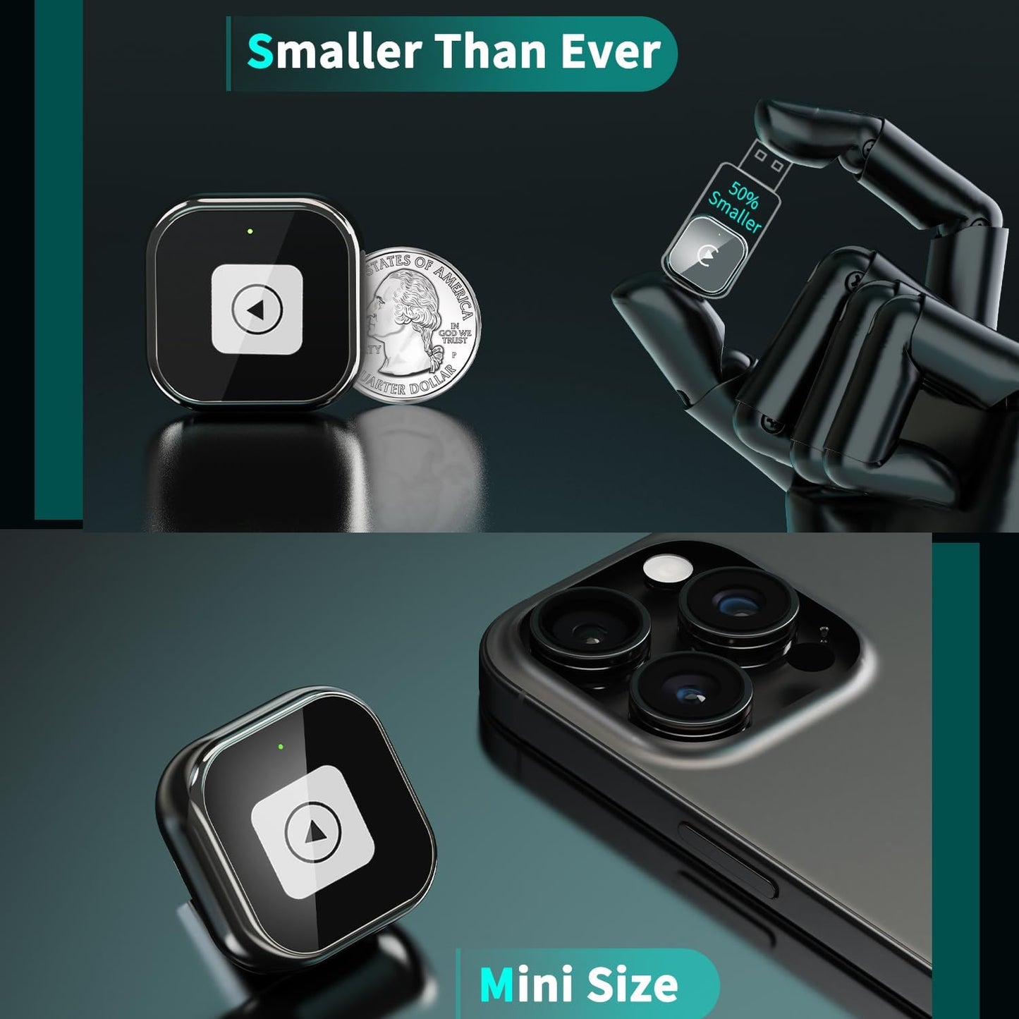 Wireless CarPlay Adapter for iPhone - Mini USB Design, Plug & Play, Auto Connect,Convert Wired to Wireless CarPlay in Seconds, iOS 10+ Compatible (2025 Upgrade) for Cars 2016+ (Black)