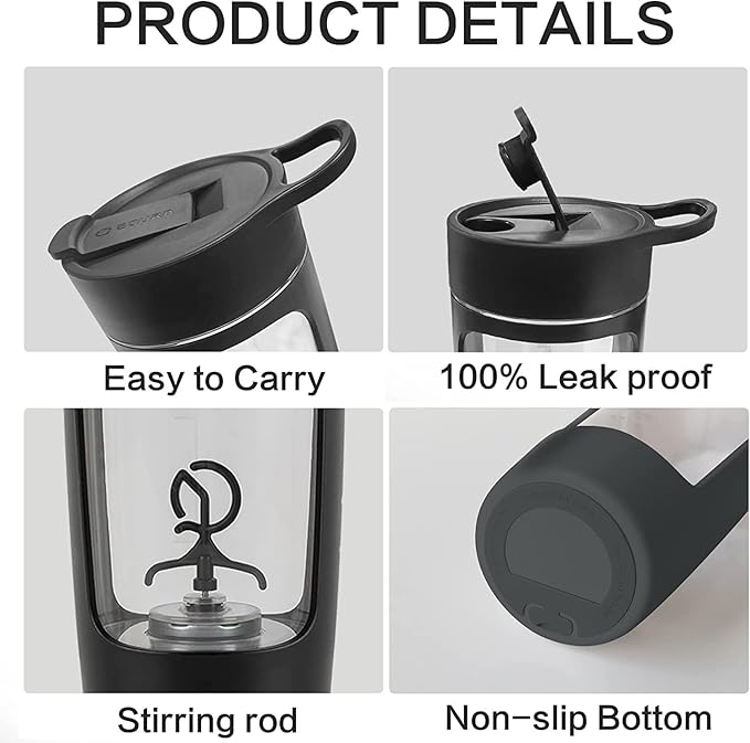JOTER & LIBEAR Electric Shaker Bottle, Made with Tritan - BPA Free - Portable Mixer Cup/USB Rechargeable Shaker Cups for Protein Shakes and Meal Replacement Shakes, 22 oz