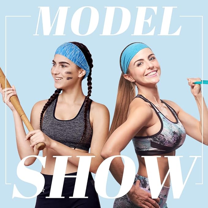 Dreamlover Workout Headbands for Women Athletic, Sweatbands, Sports Headbands for Exercise, 6 Pieces