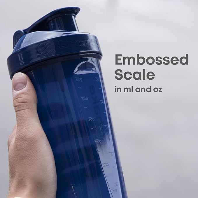 Smartshake Glossy 3-Pack Lite Protein Shaker Bottle 800 ml | 27 oz - Leakproof Screw-on Lid - BPA Free – Unisex - (Black, Deep Rose, Navy Blue)
