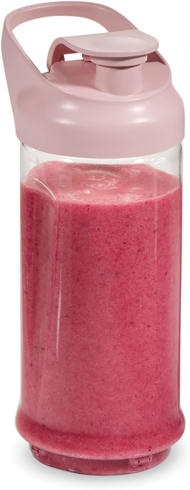 Hamilton Beach Mini Cordless Portable Personal Blender for Shakes and Smoothies, USB Rechargeable, 16 oz. Jar with Leakproof Travel Lid, 6 Stainless Steel Blades, Pink (51181)