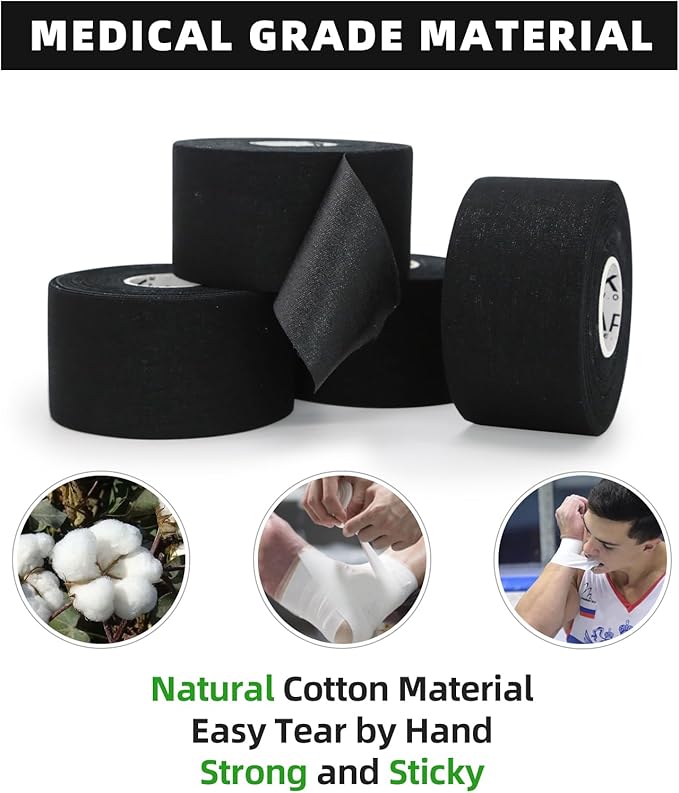 OK TAPE Athletic Sports Tape（4 Packs) - 45ft Per Roll Very Strong Tape for Athlete & Sport Trainers & First Aid Injury Wrap, Perfect for Fingers Ankles Wrist on Bat, Hockey Stick - Dark Blue