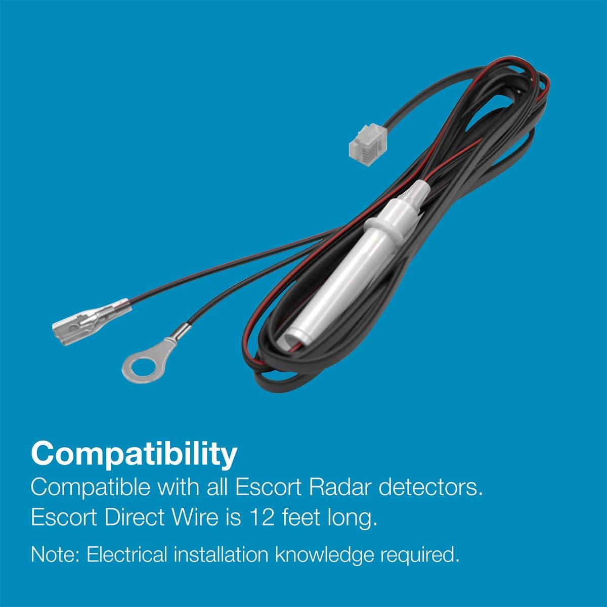 Escort Radar Detector Directwire Cord for MAX 360, MAX 360c, IX, IXc, 9500 IX, MAX II, MAX 3, MAX 4, MAX 360c MKII, MAX 360 MKII, MAXcam 360c, Redline 360c, Redline EX, X80 and Select Passport Models