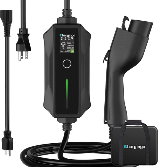 2025 Upgraded Level 1-2 Portable EV Charger,110V-240V,16Amp,NEMA 5-15 & 6-20 Plug,25 Ft EV Charging Cable, Electric Car Charger for SAE J1772 Evs/PHEVs, EV Charging Cord