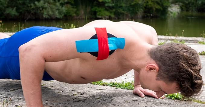 Kinesiology Tapes PRECUT | 40 Pre-Cut Black Sport Tape Strips 10 x 2 in - on 2 Rolls | Waterproof • Skin-Friendly • Elastic | Kinesiology Tapes Ideal for Sports