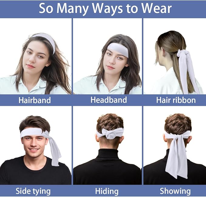 Sport Tie Headbands Tennis Head Tie for Men Women Sports Fans Ninja Soccer Basketball Teams Head Ties Halloween