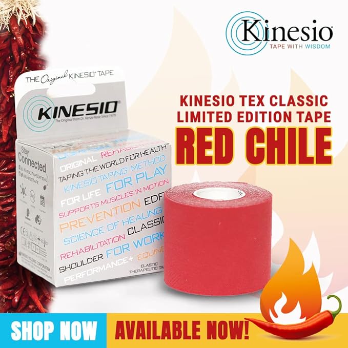 Kinesio Taping - Elastic Therapeutic Athletic Tape Tex Classic - New Red Chile – 2 in. x 13 ft