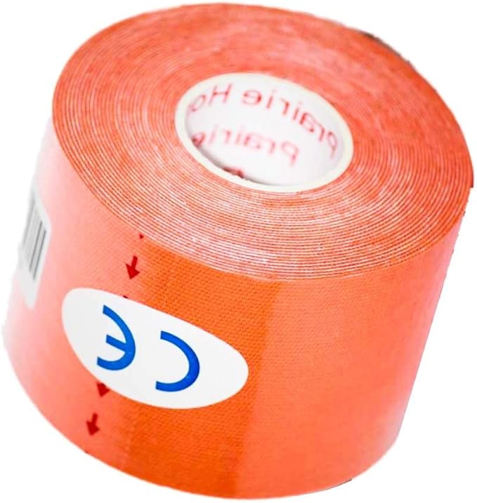 PreCut Kinesiology Tape Sport Pro (20 Pre Cut 10 Inch Strips per Roll) Athletic Recovery Muscle Support Physio TheWrapeutic Aid (Orange) (Single Roll)