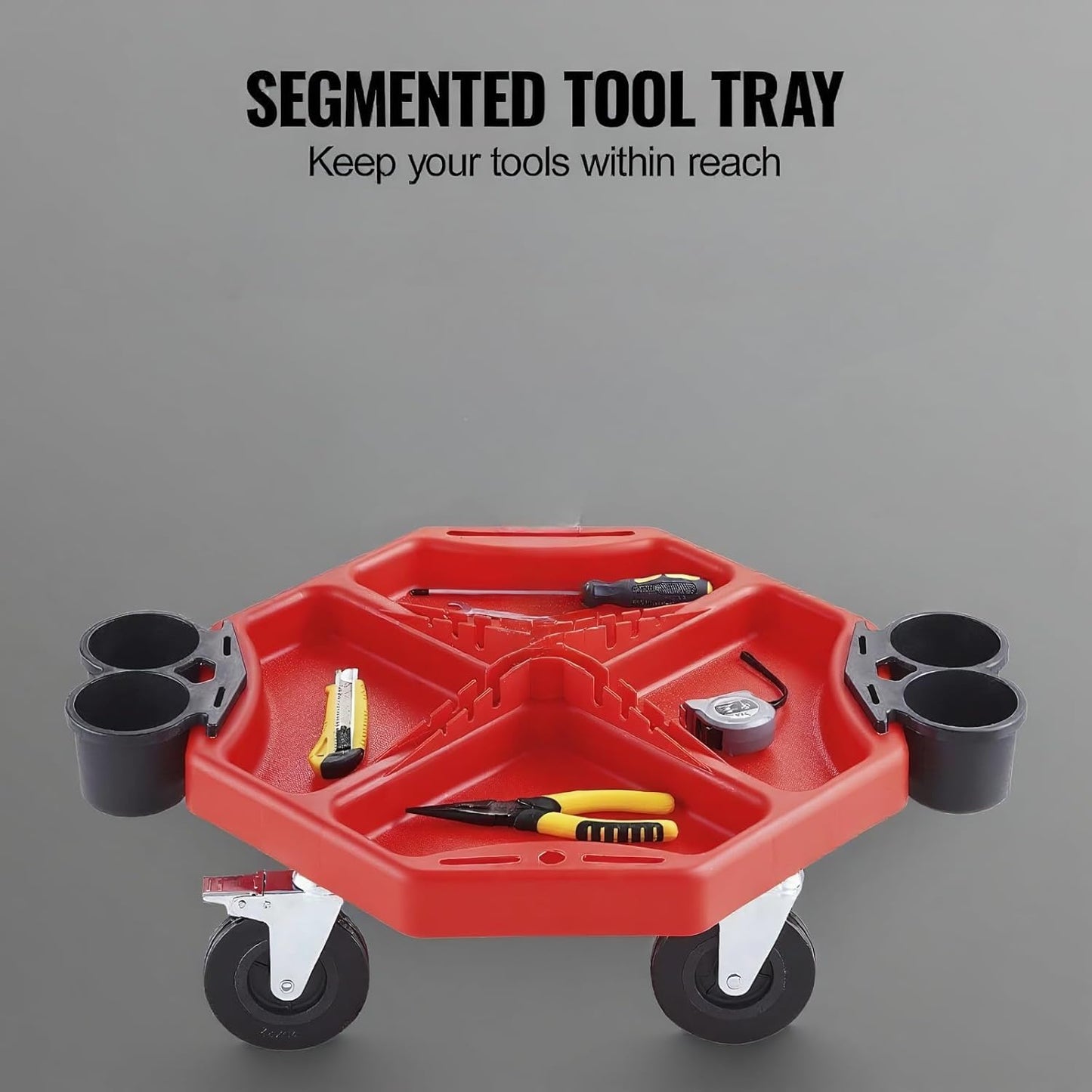 Rolling Garage Stool 300LBS Adjustable Mechanic Work Shop Seat w/Casters