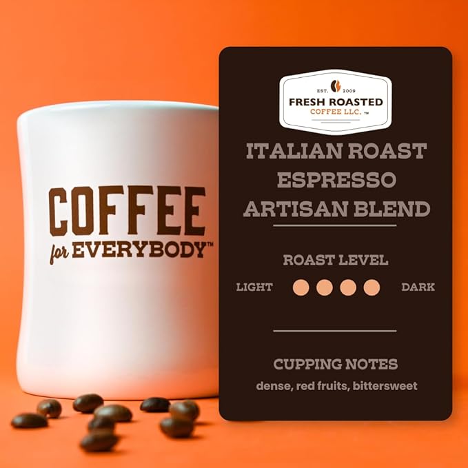 Fresh Roasted Coffee, Italian Roast, 30 lb, Dark Roast, Kosher, Whole Bean