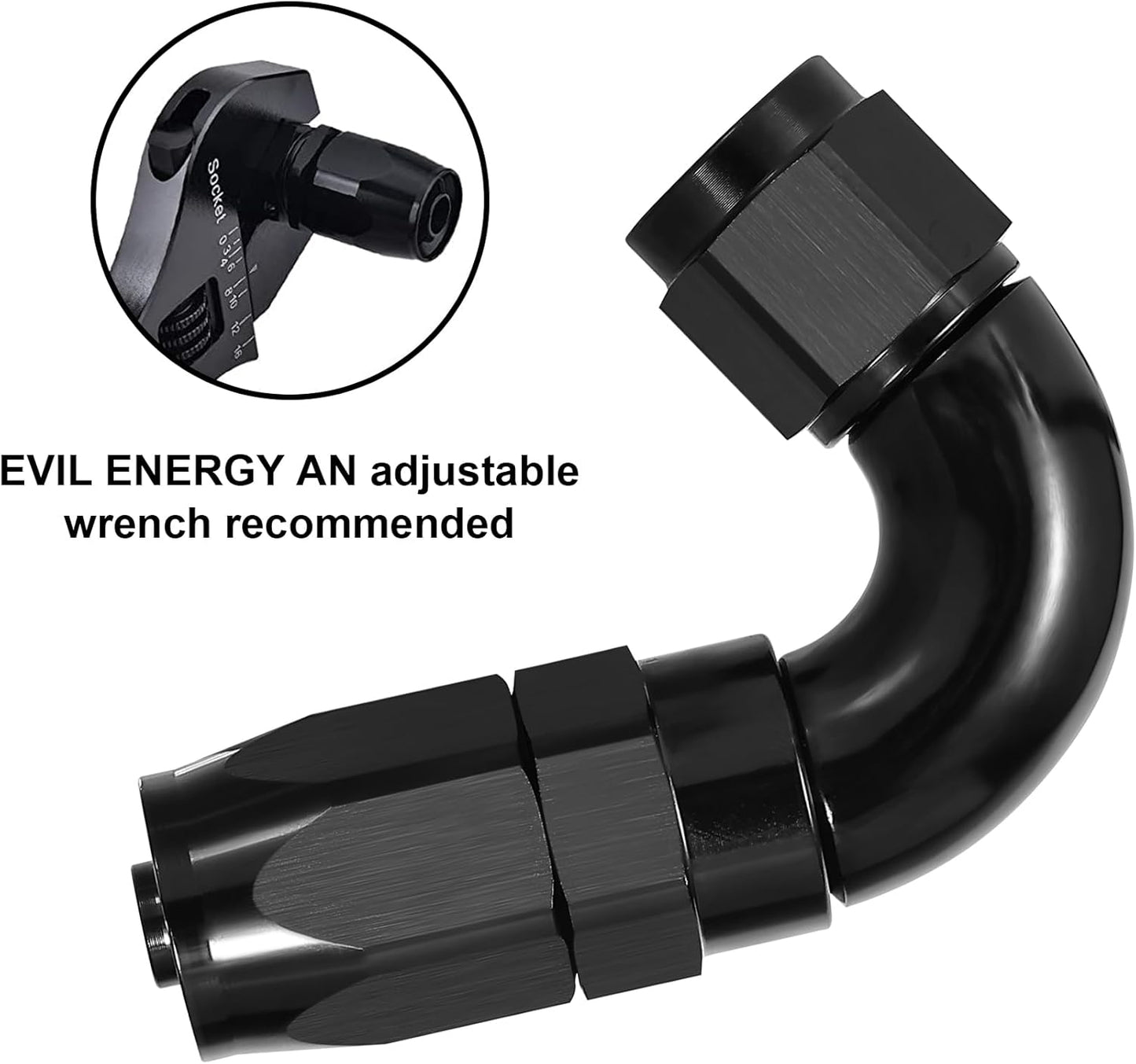 EVIL ENERGY 10AN 120 Degree One Piece Full Flow Hose End Fitting Swivel For CPE Braided Hose