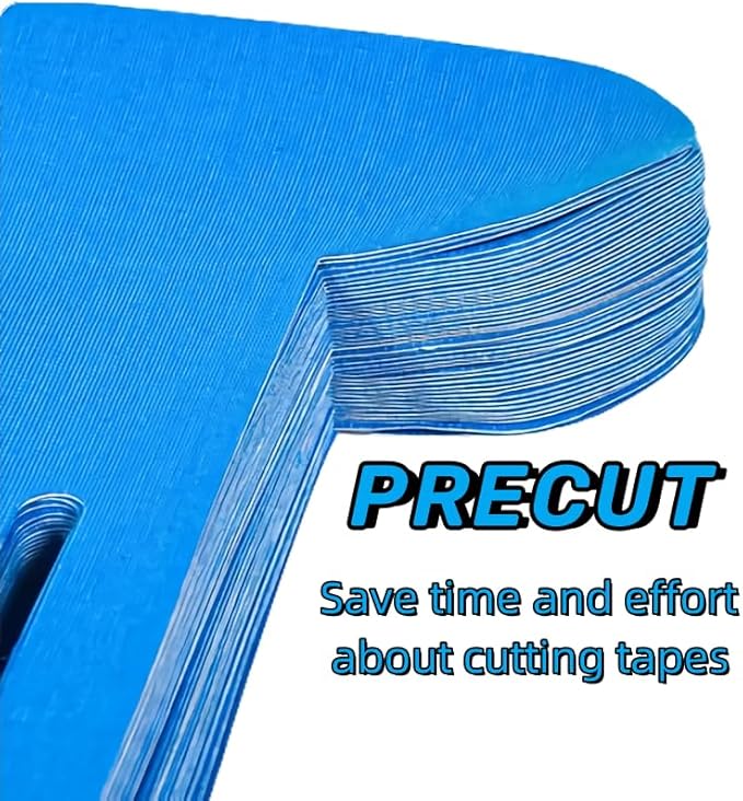 IEADEN Precut Kinesiology Tape for Knees, 10 Pcs - Knee Support & Stability, Knee Pain Relief Athletic Tape - Waterproof & Elastic, Breathable Hypoallergenic Latex-Free Tape, Blue